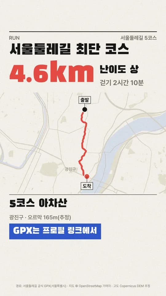 서울둘레길 최단 코스