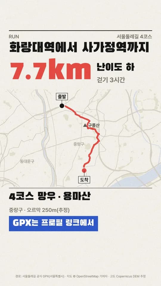 화랑대역에서 사가정역까지