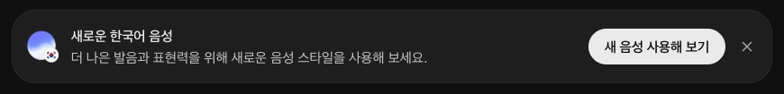 챗GPT 입력창 아래에 뜬 새로운 한국어 음성 안내