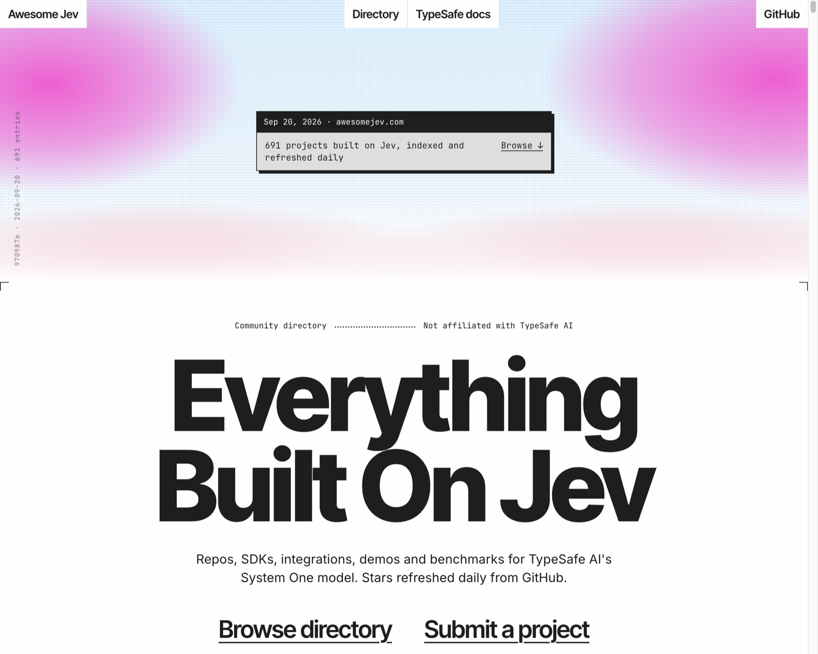 Awesome Jev에 정리된 Jev 스펙 시트