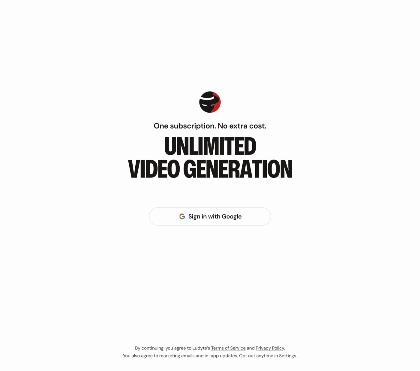 러다이트 로그인 화면. Sign in with Google 버튼 하나만 있습니다.
